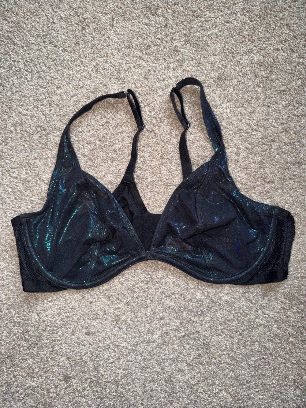 NWOT Savage X Fenty Black Iridescent Underwire Bralette